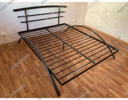 Кровать двуспальная САКУРА (160х200/металлическое основание) Коричневый бархат — фото 3