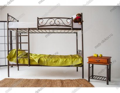 Двухъярусная кровать Валерия-DD (90х200) (КОРИЧНЕВЫЙ БАРХАТ) — фото 4