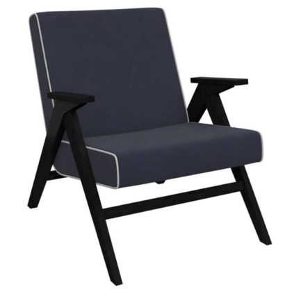 Кресло Вест (Венге, ткань Verona Denim Blue, кант Verona Light Grey) — фото 1