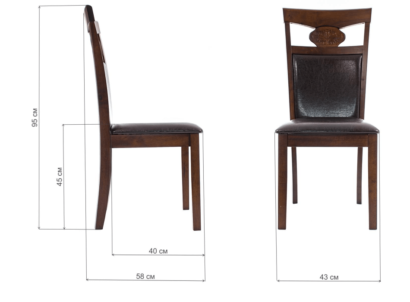 Стул деревянный Luiza dirty oak / dark brown — фото 6