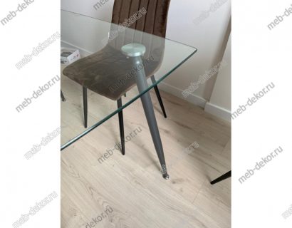 Обеденная группа RON 120 и 4 стула DUBLIN шоколадный, велюр G062 — фото 2