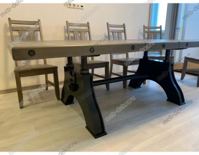 Стол обеденный раздвижной Chevalet (mod. 4290-30) (Античный серый) — фото 7