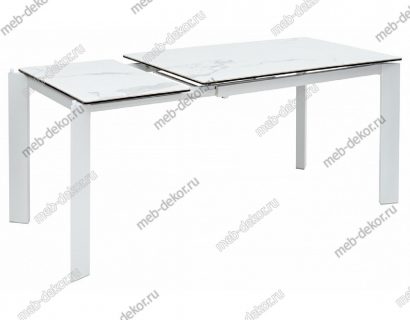 Стол КОРНЕР (CORNER) 120 цвет БЕЛЫЙ МРАМОР (HIGH GLOSS STATUARIO) керамика, стекло/ БЕЛЫЙ — фото 4