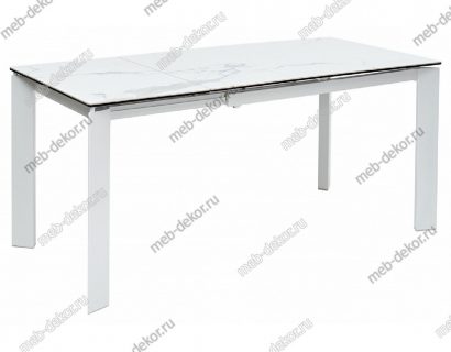 Стол КОРНЕР (CORNER) 120 цвет БЕЛЫЙ МРАМОР (HIGH GLOSS STATUARIO) керамика, стекло/ БЕЛЫЙ — фото 5