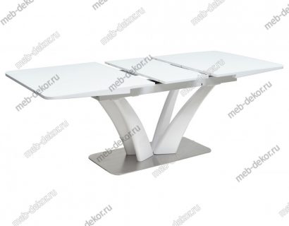 Обеденная группа FREYA 160 WHITE и 4 стула CHILLI SQUARE RU-03 синяя сталь, PU/ белый каркас — фото 5