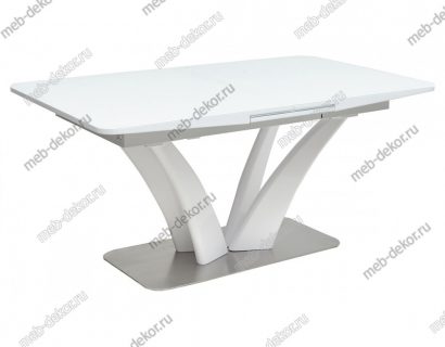 Обеденная группа FREYA 160 WHITE и 4 стула CHILLI SQUARE RU-03 синяя сталь, PU/ белый каркас — фото 4