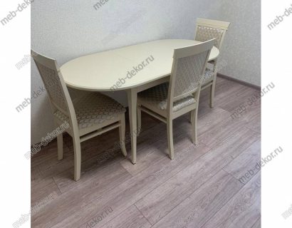 Обеденная группа Лемур и 4 стула М17 слоновая кость. ткань 36 — фото 4