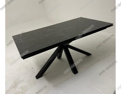 Стол ALTO 160 NERO KL-116 Черный мрамор матовый, итальянская керамика/ черный каркас — фото 4