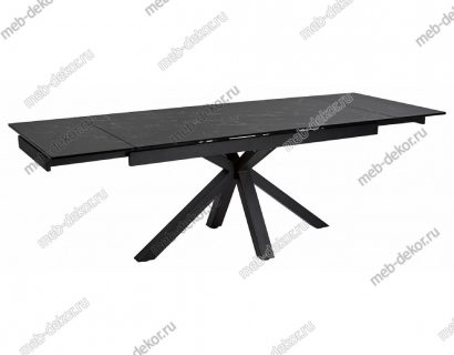 Стол ALTO 160 NERO KL-116 Черный мрамор матовый, итальянская керамика/ черный каркас — фото 3