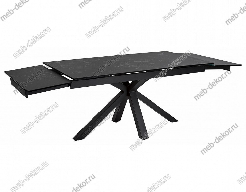 Стол ALTO 160 NERO KL-116 Черный мрамор матовый, итальянская керамика/ черный каркас