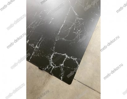 Стол ALTO 160 NERO KL-116 Черный мрамор матовый, итальянская керамика/ черный каркас — фото 6