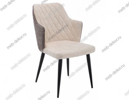 Стул Velen dark brown / beige fabric — фото 1