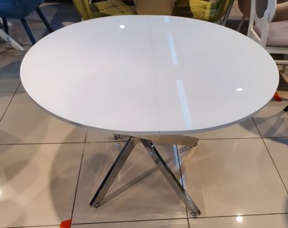 Стол обеденный R1100 хром/стекло белое глянец — фото 8