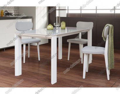 Стол стеклянный L1250 белый/стекло белое глянец — фото 2