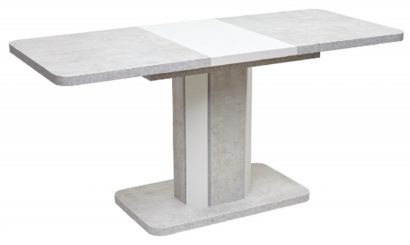 Обеденная группа STORK БЕЛЫЙ БЕТОН/ БЕЛЫЙ 120 и 4 стула CHILLI SQUARE RU-07 СЕРАЯ СТАЛЬ, PU/ БЕЛЫЙ КАРКАС — фото 3