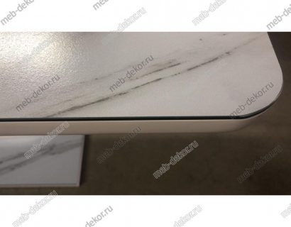 СТОЛ ALTA 140 GREY-WHITE MARBLE/ WHITE ГЛАЗУРОВАННОЕ СТЕКЛО — фото 3