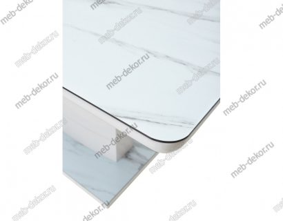 СТОЛ ALTA 140 GREY-WHITE MARBLE/ WHITE ГЛАЗУРОВАННОЕ СТЕКЛО — фото 8