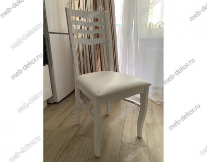 Стул с мягким сиденьем М16 белая эмаль к/з кв03 — фото 3