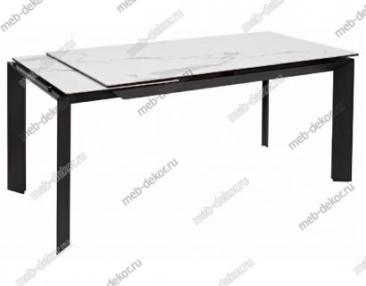 СТОЛ CREMONA 160 HIGH GLOSS STATUARIO БЕЛЫЙ МРАМОР ГЛЯНЦЕВЫЙ, КЕРАМИКА/ ЧЕРНЫЙ КАРКАС — фото 3