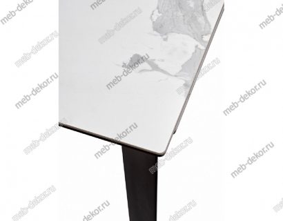 СТОЛ CREMONA 160 HIGH GLOSS STATUARIO БЕЛЫЙ МРАМОР ГЛЯНЦЕВЫЙ, КЕРАМИКА/ ЧЕРНЫЙ КАРКАС — фото 4