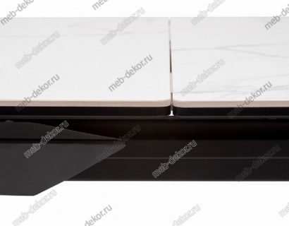 СТОЛ CREMONA 160 HIGH GLOSS STATUARIO БЕЛЫЙ МРАМОР ГЛЯНЦЕВЫЙ, КЕРАМИКА/ ЧЕРНЫЙ КАРКАС — фото 2