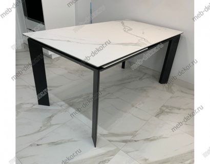 СТОЛ CREMONA 160 MATTE STATUARIO БЕЛЫЙ МРАМОР МАТОВЫЙ, КЕРАМИКА/ ЧЕРНЫЙ КАРКАС — фото 8