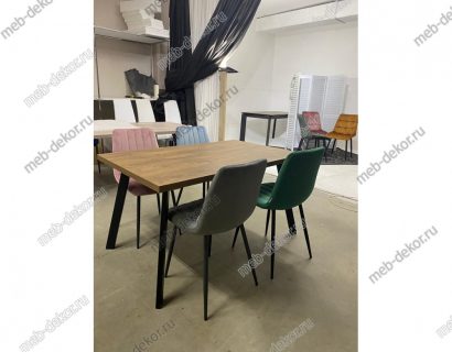 Стол БРИК М (BRICK M) 120 Дуб Канзас/ Черный — фото 2