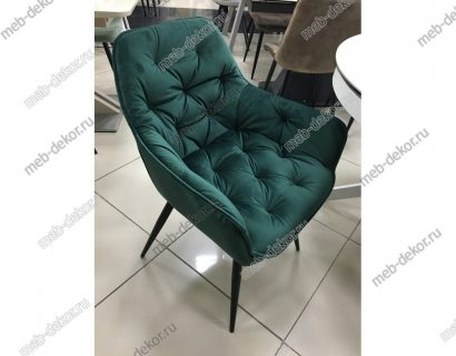 Обеденная группа TRENTO 120 БЕЛЫЙ МРАМОР и 2 стула MALTA BLUVEL-78 GREEN, ВЕЛЮР — фото 2