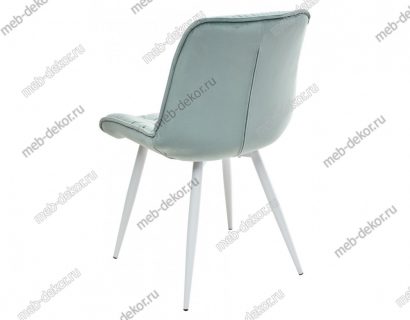 Стул MONACO UF910-15 LIGHT GREEN, велюр/белый каркас — фото 4