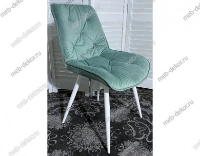 Стул MONACO UF910-15 LIGHT GREEN, велюр/белый каркас — фото 2