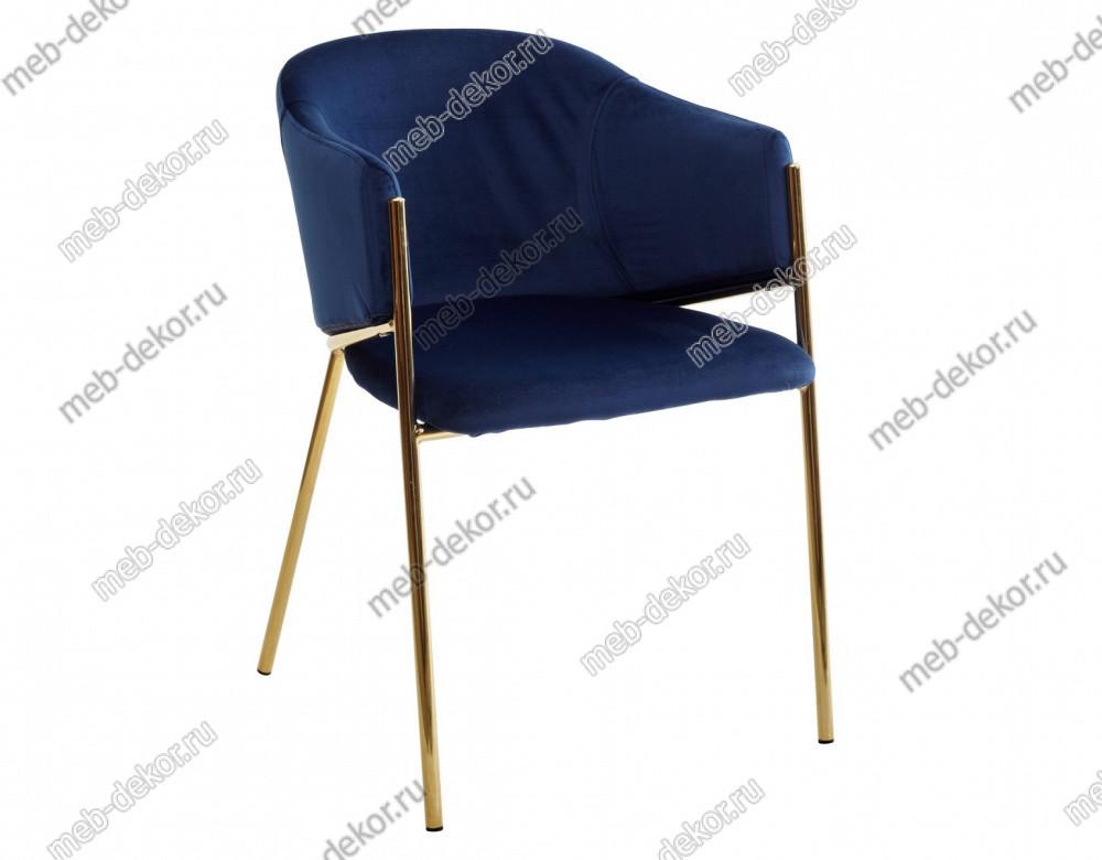Стул DILL BLUVEL-86 NAVY BLUE, велюр/ золотой каркас