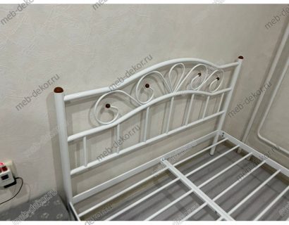 Кровать с изножьем Глэдис (140х200/ноги металл/цвет Белый) — фото 2