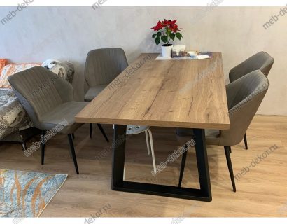 Стул DikLine 222 микровелюр V10/к/з STONE, ножки черные — фото 2