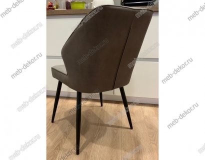 Стул DikLine 222 микровелюр V10/к/з STONE, ножки черные — фото 3
