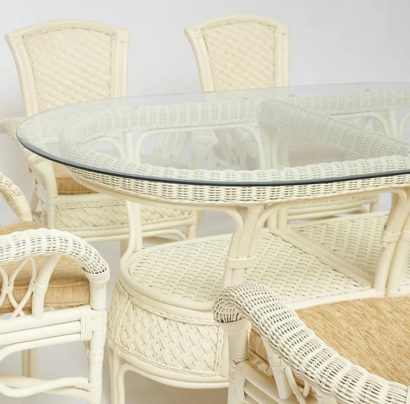 Комплект обеденный Андреа Гранд (Grand Andrea Elephant Ivory) нат. ротанг (TCH White) — фото 15