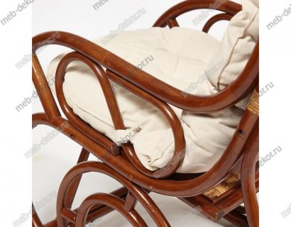 Кресло-качалка из натурального ротанга Milano + подушка (Pecan (орех)) — фото 2
