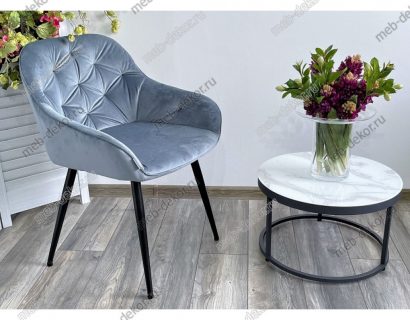 Стул BREEZE BLUVEL-06 BLUE, велюр/ черный каркас — фото 5