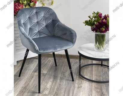 Стул BREEZE BLUVEL-06 BLUE, велюр/ черный каркас — фото 4