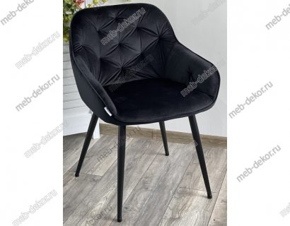Стул BREEZE BLUVEL-19 BLACK, велюр/ черный каркас — фото 4