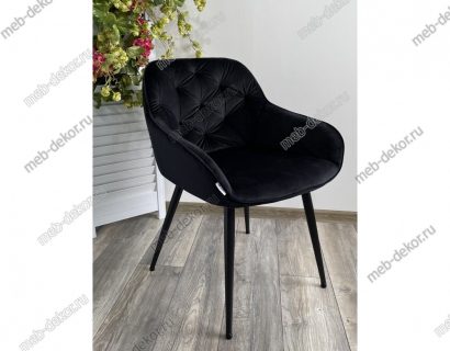 Стул BREEZE BLUVEL-19 BLACK, велюр/ черный каркас — фото 2