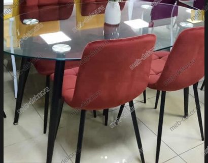 Обеденная группа KASSEL и 4 стула CHILLI G062-36 бургунди, велюр — фото 2