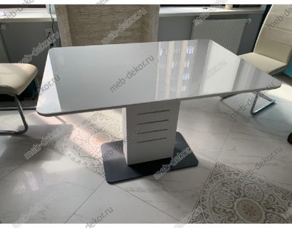Стол Соната 120 Белый, стекло — фото 2