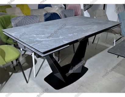 Стол Ниагара 140 Темный дуб, керамика / черный каркас — фото 1