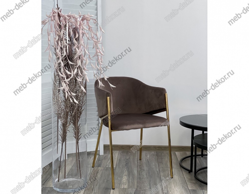 Стул DILL BLUVEL-38 LATTE, велюр/ золотой каркас