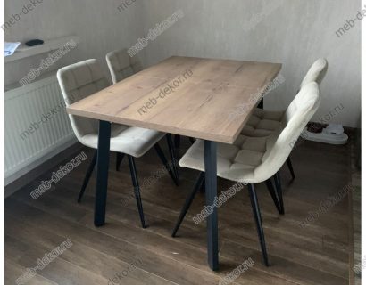 Стол Dikline HB120 Дуб Галифакс (ЛДСП EGGER)/опоры черные — фото 5