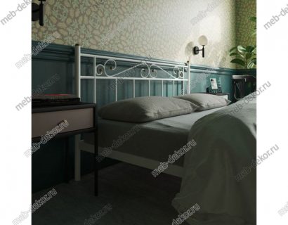 Кровать Франческа без изножья (160х200/ноги металл/цвет Белый) — фото 2