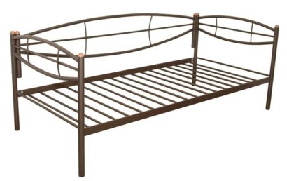 Кушетка Аура (90х200/металлическое основание) Коричневый бархат — фото 1