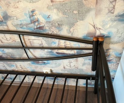 Кушетка Аура (90х200/металлическое основание) Коричневый бархат — фото 6
