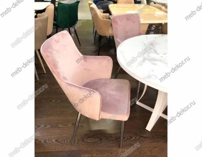 Обеденная группа Нейтон белый мрамор и 4 стула Benza purple fabric — фото 4