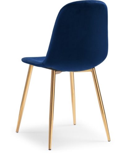 Стул на металлокаркасе Dabl dark blue / gold — фото 3
